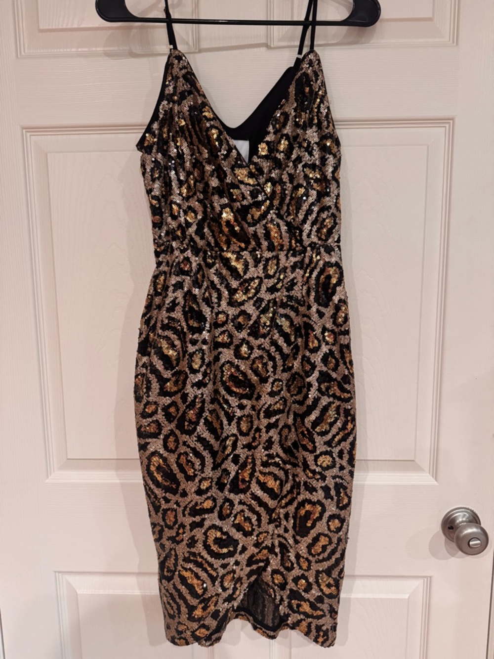 Just One Answer Sequin Cheetah Print Dress NWT